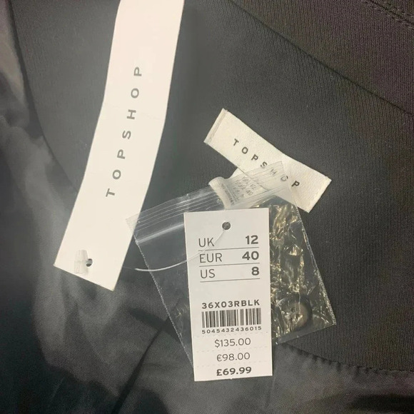 Topshop Black Belted Women's Blazer Jacket Size 8 Polyester Viscose Blend - Picture 5 of 16